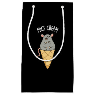 Bolsa De Regalo Pequeña Mice Cream Funny Ice Cream Pun Dark BG