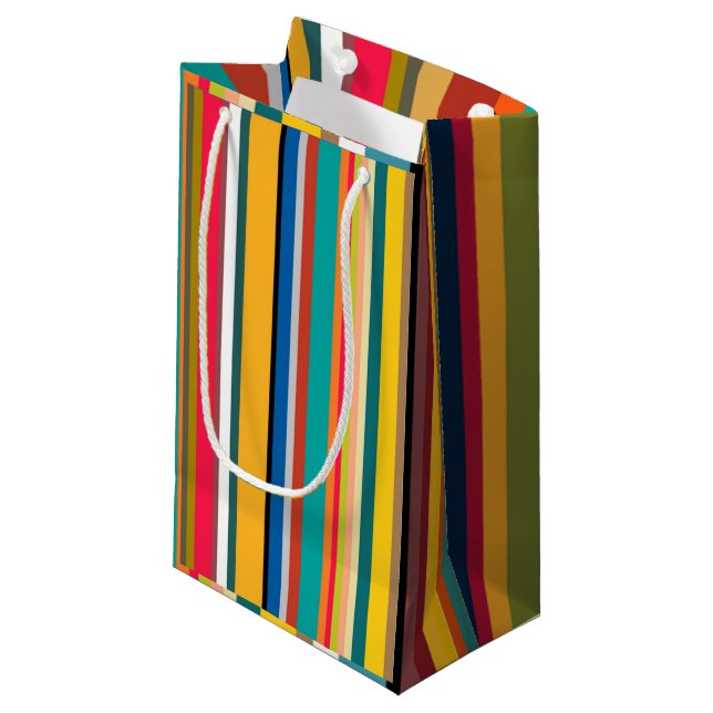 Bolsa De Regalo Pequeña Mid-Century Modern Stripes  (Angulo Anverso)
