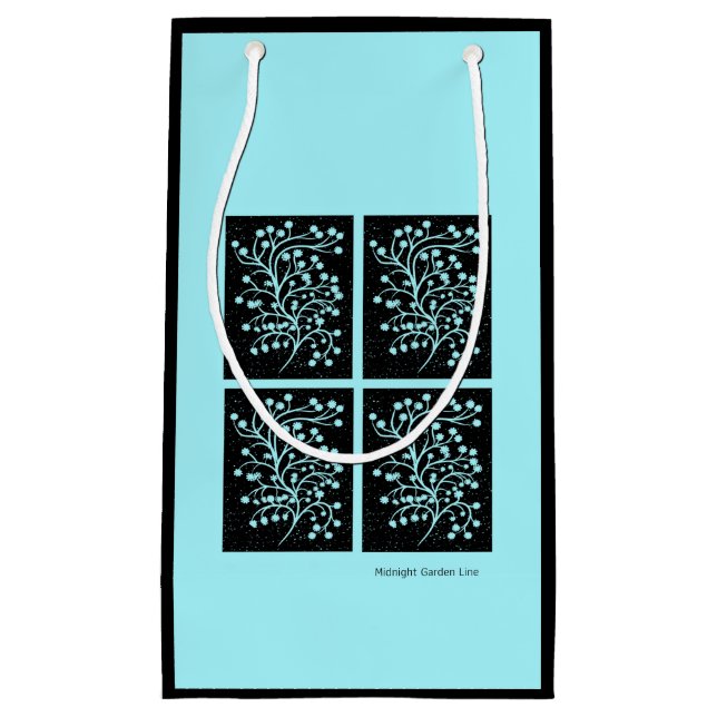 Bolsa De Regalo Pequeña Midnight Garden Line Turquoise Mist (Anverso)