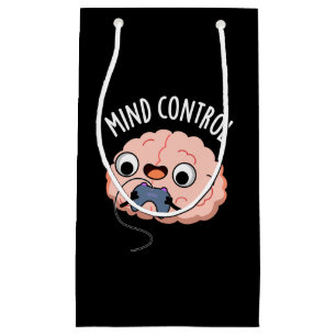 Bolsa De Regalo Pequeña Mind Control Funny Brain Pun Dark BG