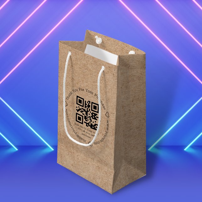 Bolsa De Regalo Pequeña minimalis elegantes gracias business qr code kraft (Subido por el creador)