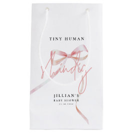 Bolsa De Regalo Pequeña Minimalista Bow rosa Tiny humano Shindig Baby Show