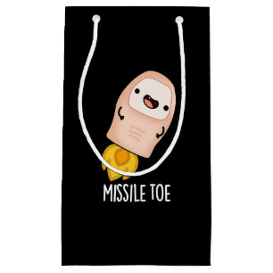 Bolsa De Regalo Pequeña Misil Toque Gracioso Mistletoe Pun Dark BG