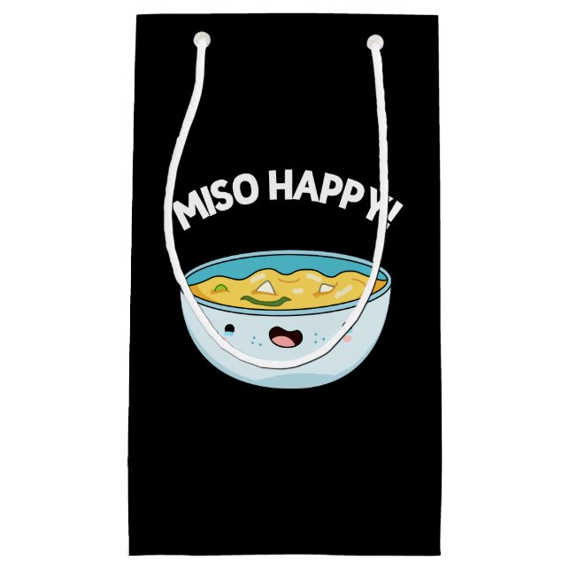 Bolsa De Regalo Pequeña Miso Happy Funny Soup Pun Dark BG (Anverso)