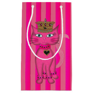 Bolsa De Regalo Pequeña Miss Kitty, Purpurina Rosa 2s-GIFT BAG S