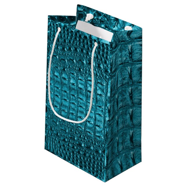 Bolsa De Regalo Pequeña moda caimán azul azul azul turquesa (Angulo reverso)
