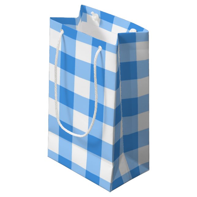 Bolsa De Regalo Pequeña Modelo azul y blanco del control de la guinga (Angulo Anverso)