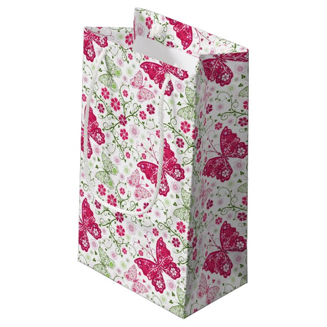 Bolsa De Regalo Pequeña Modelo blanco floral (Angulo reverso)