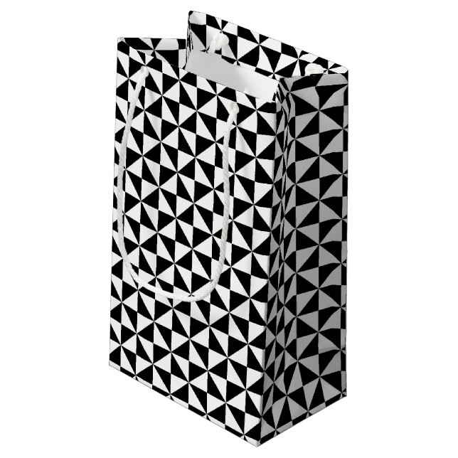 Bolsa De Regalo Pequeña Modelo blanco y negro del triángulo (Angulo reverso)