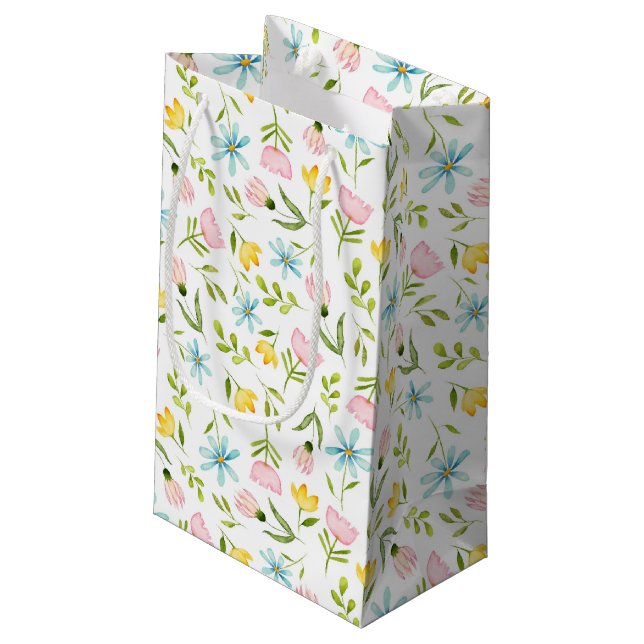Bolsa De Regalo Pequeña Modelo botánico floral elegante (Angulo reverso)
