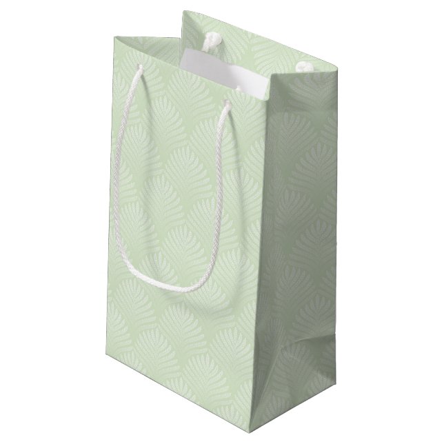 Bolsa De Regalo Pequeña Modelo clásico del follaje en blanco y verde (Angulo reverso)
