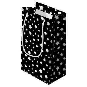 Bolsa De Regalo Pequeña Modelo de estrellas blanco y negro
