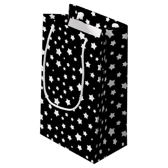 Bolsa De Regalo Pequeña Modelo de estrellas blanco y negro (Angulo reverso)
