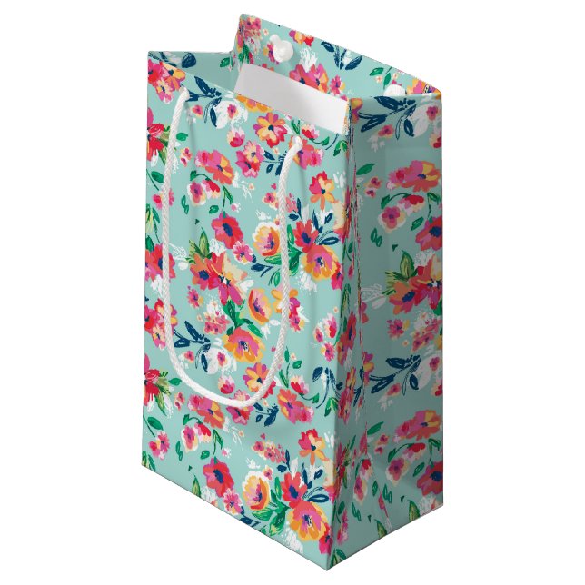 Bolsa De Regalo Pequeña Modelo de flores pintado (Angulo Anverso)
