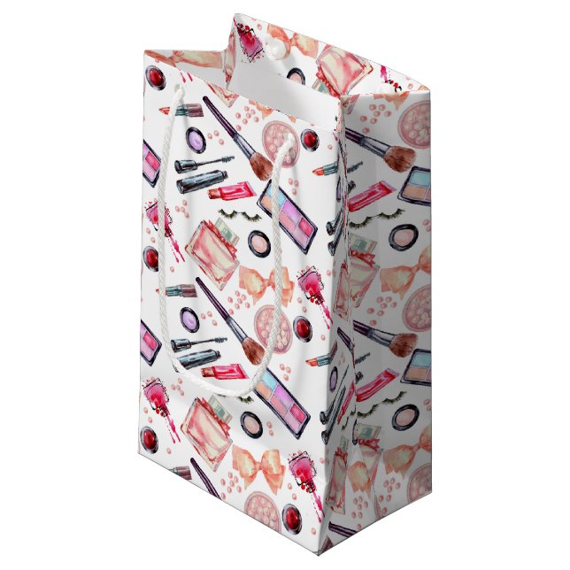 Bolsa De Regalo Pequeña Modelo del maquillaje de la acuarela (Angulo Anverso)