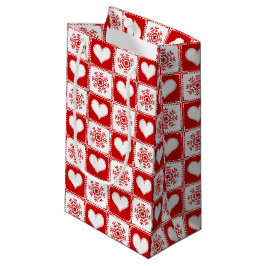 Bolsa De Regalo Pequeña Modelo del navidad de los corazones y de los copos