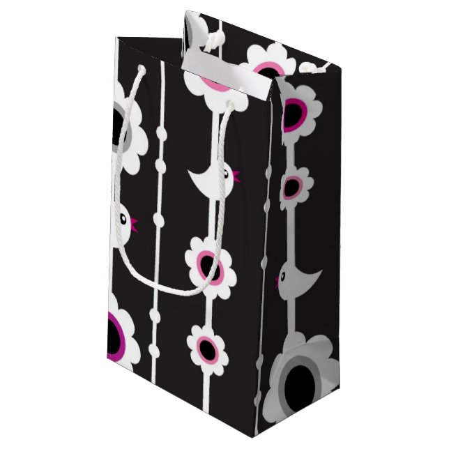 Bolsa De Regalo Pequeña modelo del pájaro y de flores (Angulo reverso)