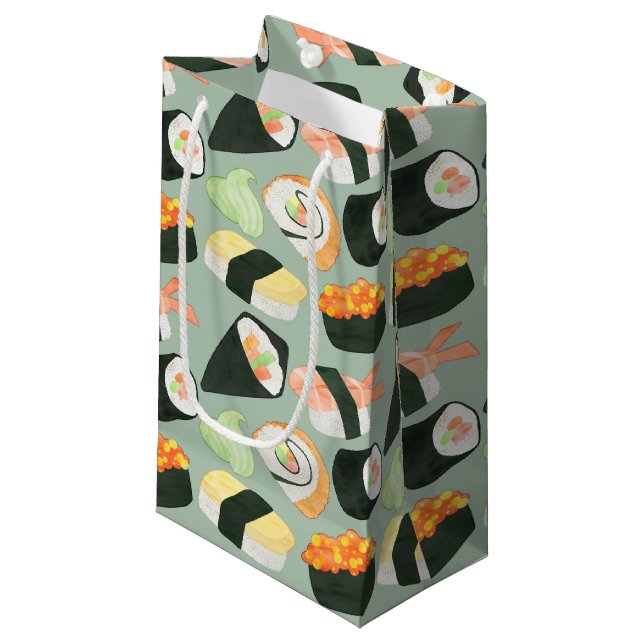 Bolsa De Regalo Pequeña Modelo del sushi de la acuarela (Angulo Anverso)