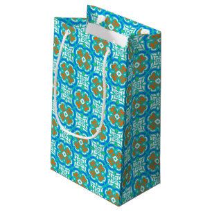 Bolsa De Regalo Pequeña Modelo étnico verde azulado