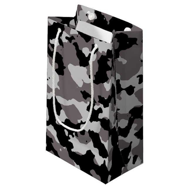 Bolsa De Regalo Pequeña Modelo gris militar del camuflaje (Angulo Anverso)