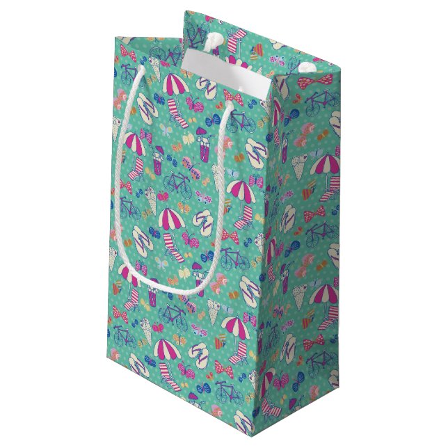 Bolsa De Regalo Pequeña Modelo hermoso con los elementos del verano (Angulo reverso)