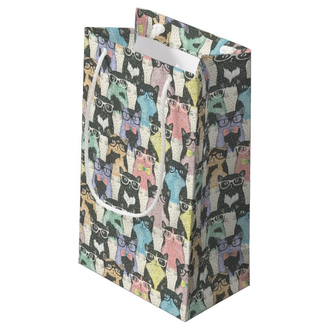 Bolsa De Regalo Pequeña Modelo lindo de los gatos del inconformista (Angulo reverso)