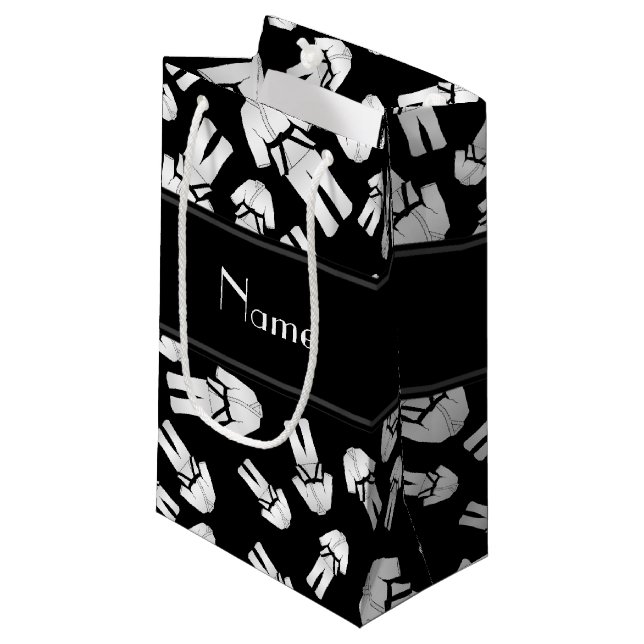 Bolsa De Regalo Pequeña Modelo negro conocido personalizado del karate (Angulo Anverso)