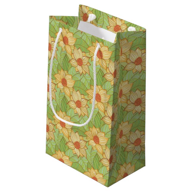 Bolsa De Regalo Pequeña Modelo retro de la magnolia (Angulo reverso)