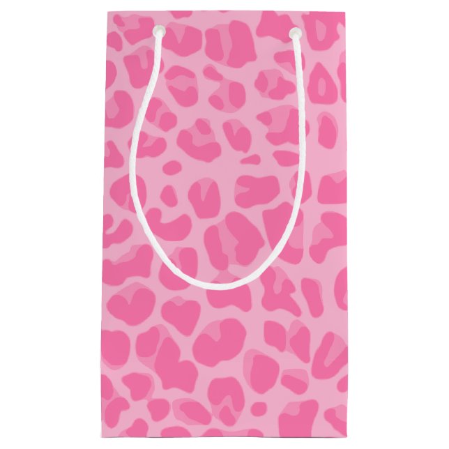 Bolsa De Regalo Pequeña Modelo rosa claro del estampado leopardo (Anverso)