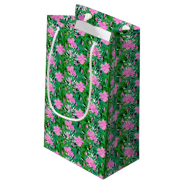 Bolsa De Regalo Pequeña Modelo tropical con las flores de la selva (Angulo reverso)