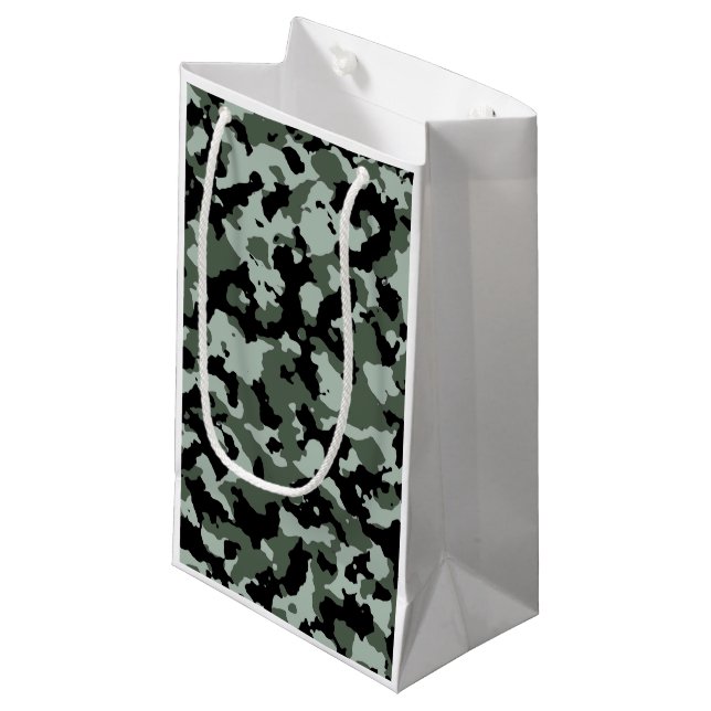 Bolsa De Regalo Pequeña Modelo verde militar del camuflaje (Angulo Anverso)
