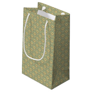 Bolsa De Regalo Pequeña Modelo verde y amarillo del vintage retro