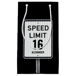 Bolsa De Regalo Pequeña Modern 16th Birthday Speed Sign