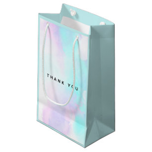 Bolsa De Regalo Pequeña Moderna Abstract Blue & Purple Watercolor Gracias