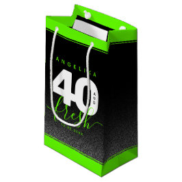 Bolsa De Regalo Pequeña Moderna Girly verde brillante 40 y fresco