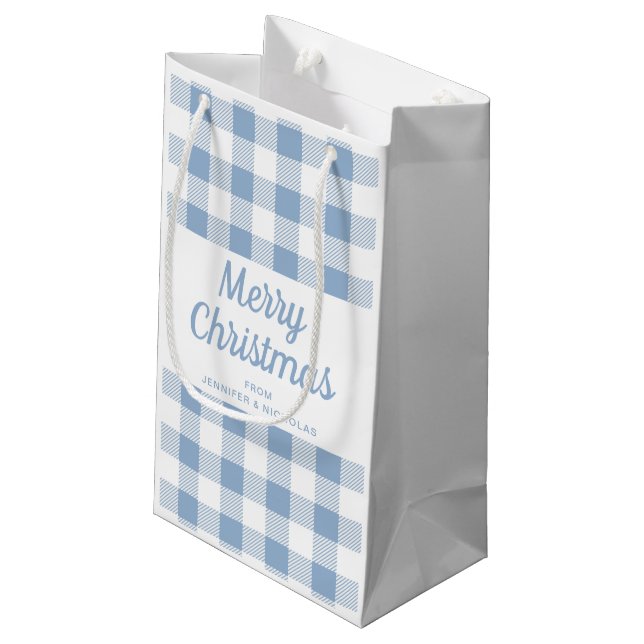 Bolsa De Regalo Pequeña Moderna Navidad con sabor azul (Angulo reverso)