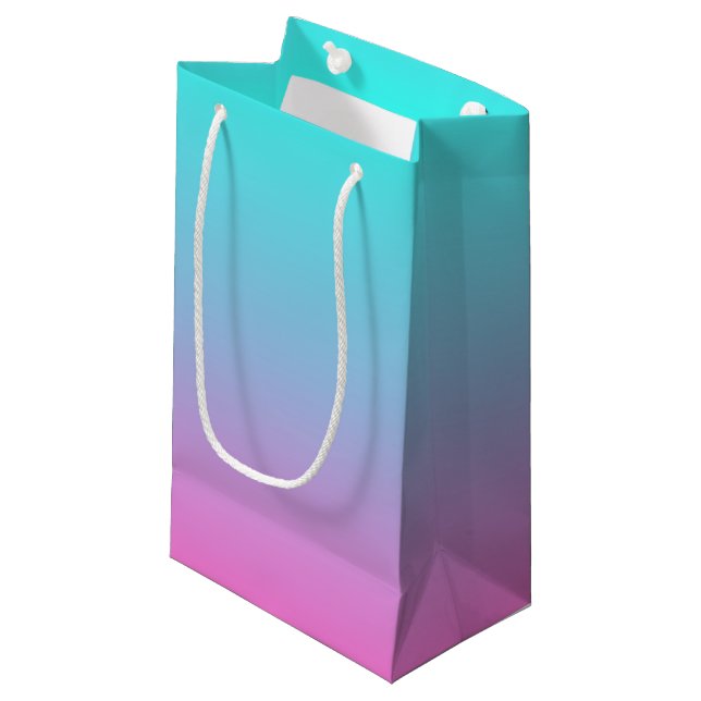 Bolsa De Regalo Pequeña moderna primavera rosa turquesa oscuro matrimonio  (Angulo Anverso)