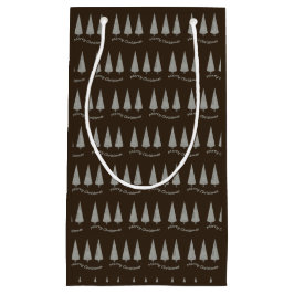 Bolsa De Regalo Pequeña Moderno chocolate negro con gala navideña