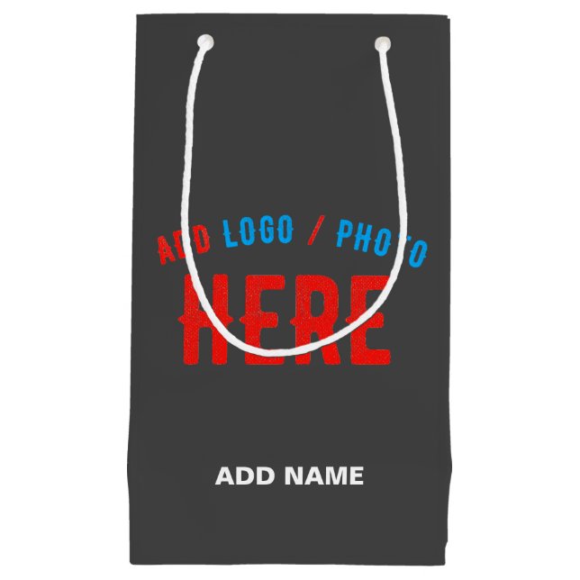 BOLSA DE REGALO PEQUEÑA MODERNO CON ESTILO PERSONALIZABLE GRIS VERIFICADO  (Anverso)