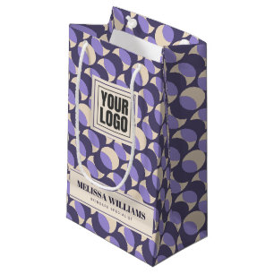 Bolsa De Regalo Pequeña Moderno Retro Geométrico Lavanda