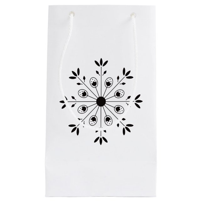 Bolsa De Regalo Pequeña Moderno y elegante Navidad de copos de nieve feste (Anverso)