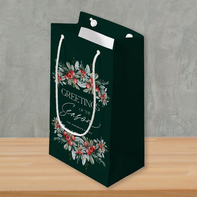 Bolsa De Regalo Pequeña Modernos Navidades de la verde del invierno (Subido por el creador)