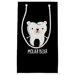 Bolsa De Regalo Pequeña Molar Bear Funny Tooth Pun Dark BG