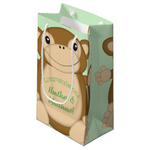 Bolsa De Regalo Pequeña Monkey Baby Shower Green