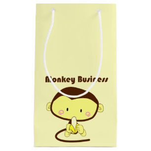 Bolsa De Regalo Pequeña Monkey Business Funny Personalizado Monkey Design