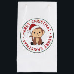 Bolsa De Regalo Pequeña Monkey Christmas Snow Winter Animals Monkeys<br><div class="desc">The monkey for Christmas with fairy lights. Funny animals with gifts and snow for the holidays. Also funny for christmas in July. Monkeys are cute animals and perfect for Christmas.</div>