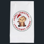 Bolsa De Regalo Pequeña Monkey Christmas Snow Winter Animals Monkeys<br><div class="desc">The monkey for Christmas with fairy lights. Funny animals with gifts and snow for the holidays. Also funny for christmas in July. Monkeys are cute animals and perfect for Christmas.</div>