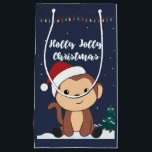 Bolsa De Regalo Pequeña Monkey Christmas Snow Winter Animals Monkeys Small<br><div class="desc">The monkey for Christmas with fairy lights. Funny animals with gifts and snow for the holidays. Also funny for christmas in July. Monkeys are cute animals and perfect for Christmas.</div>
