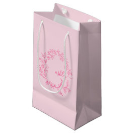 Bolsa De Regalo Pequeña Monograma estilizado moderno rosa caliente