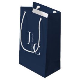 Bolsa De Regalo Pequeña Monograma Profesional Minimalista Moderno Azul Mar
